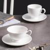 Shangqi Minimalist White Ceramic Coffee Cup & Saucer Set