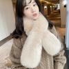 Neuer Kunstpelzkragen, luxuriöser, flauschiger Herbst-Winter-Schal, warmer Schal, Wickeltuch, grau-schwarzer Pelzbesatz, Streifen, Jacke, Pelzdekor, hohe Qualität