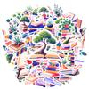 35-100pcs Enchanting Book Plant Stickers Graffiti Decals Phone Guitar Laptop Notebook Suitcase Waterproof Sticker