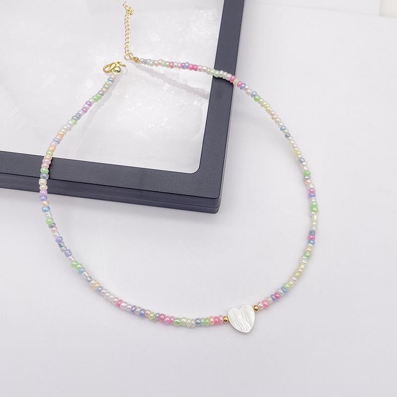 1 шт. Новое ожерелье-чокер в виде сердца с натуральной ракушкой для девочки — фото 13