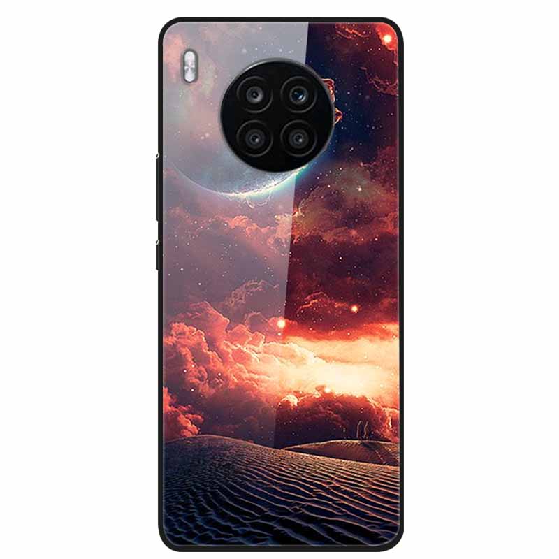 Tempered Glass Cases For Honor 50 Lite Covers Protective Fashion Hard Back Cover for Huawei Honor 50 Lite Phone Cases 50Lite Bag