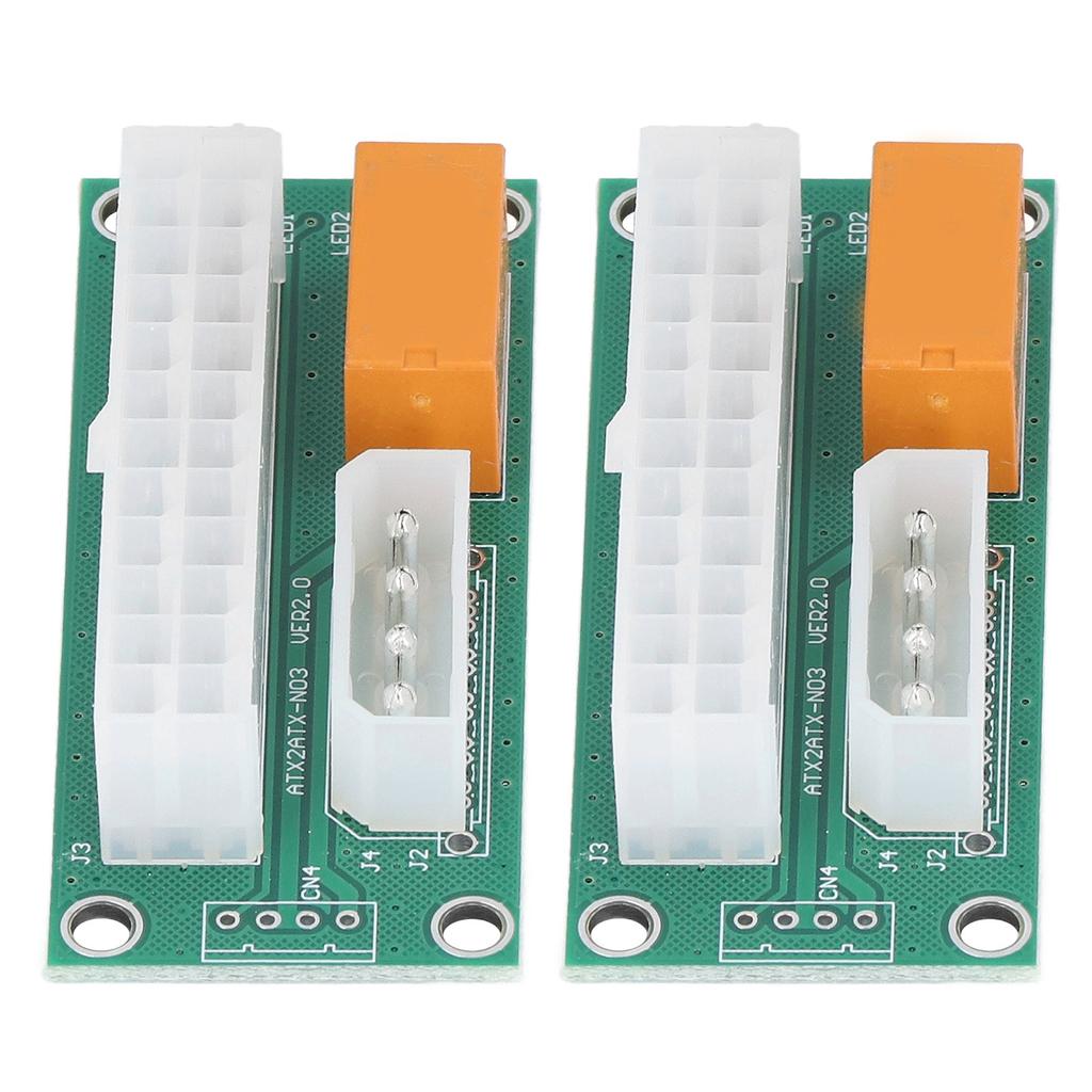 2 Stück Duales Netzteil Synchronisierungs-Starter IDE-Schnittstelle Dualer PSU-Adapter 4 Pin 24 Pin Dualer Stromanschluss für BTC Miner