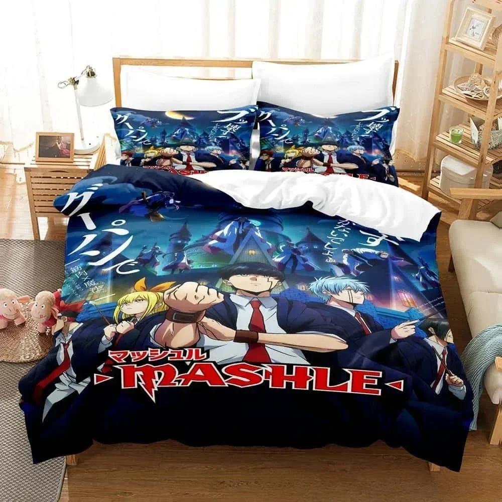 3D tisk Anime Mashle Kouzla a svaly Povlečení Jednolůžko Twin Plné Královské Velikost Postele Dospělý Dítě Ložnice Povlak na přikrývku Sady