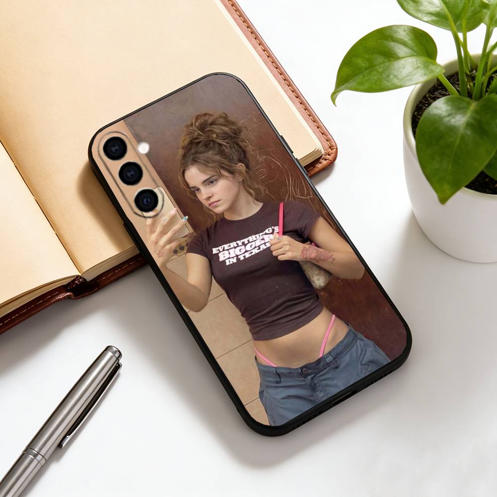 Emma Watson Phone Case Black Silicone Soft For Samsung Galaxy A73,A72,A71,A70,A53,A52,A51