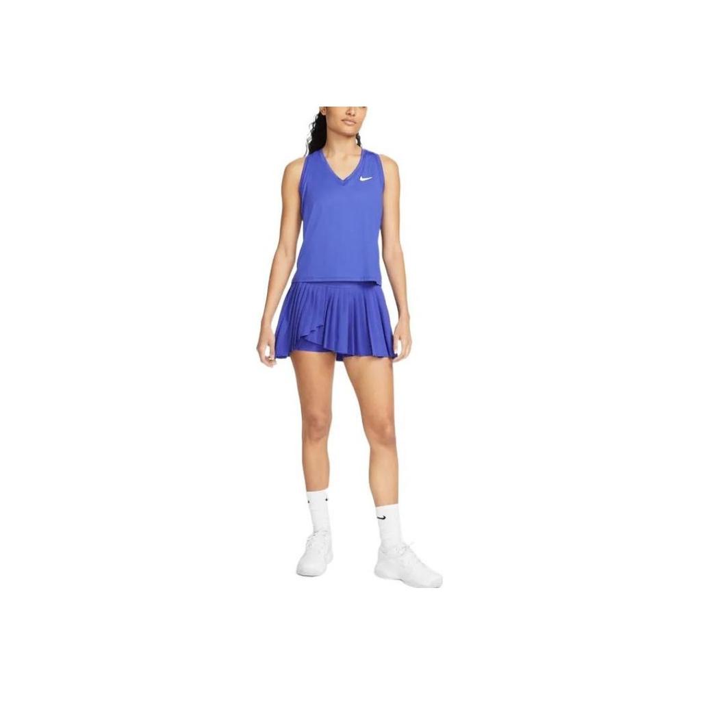 Nike Dámská tenisová sukně Court Dri-FIT Advantage s logem, strečová, modrá DR6850-430