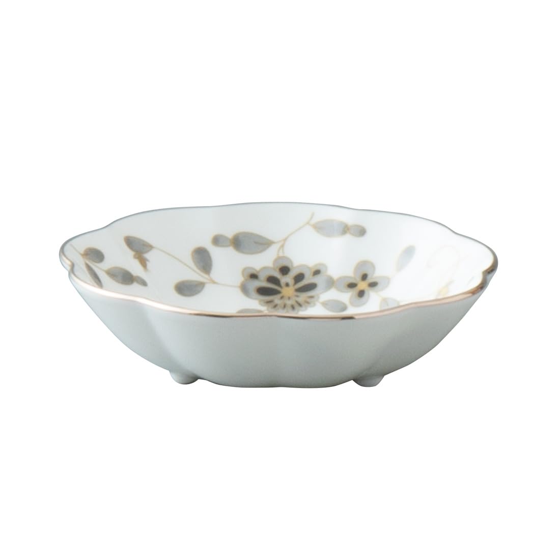 NARUMI Petit Dish Black Milano 9cm Black Floral Plum Blossom Sarasa Pattern Small Plate Made in Japan Gift Box Included 52443-565