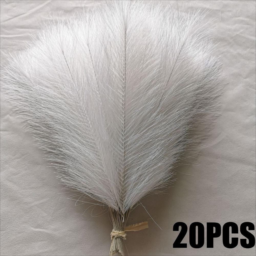 GeeParty 10Pcs Fluffy Pampas Grass Fake Reed Simulated Artificial Flower Boquet for Birthday Party Decoration