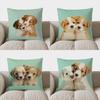 Home Decor Cuddling Puppies Pillow Cover For Cozy Decor Pattern Cushion Cover Suitable For Sofa Bedroom Car Pillow Cover