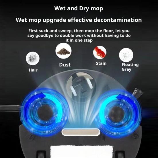 Sweeping Robot Vacuum Cleaner Ultra-Thin Design Powerful Suction Low-Noise Operation Battery-Powered Vacuum Cleaner