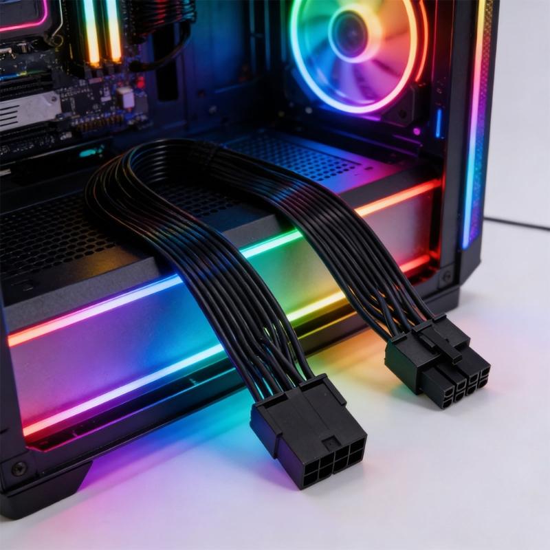 8pin (6 + 2) Stromkabel mit verlängerter Länge, verzinnte Kupferleiter für eine zuverlässige Grafikkartenverbindung in PC-Builds
