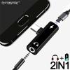 2 In 1 Earphone Charging Cable Converter, Usb 3.5 To Type C Otg Adapter, Compatible For