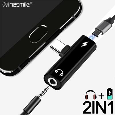 2'si 1 Arada Kulaklık Şarj Kablosu Dönüştürücü, Usb 3.5 - Type C Otg Adaptör, Uyumlu