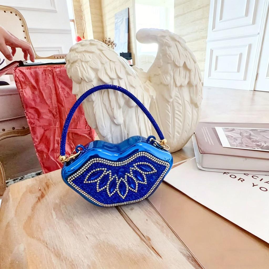 Acrylic Sticker Drill Lip Bag Mini Bag Crossbody Fashion Personalized Mouth Red Envelope Cosmetic Bag