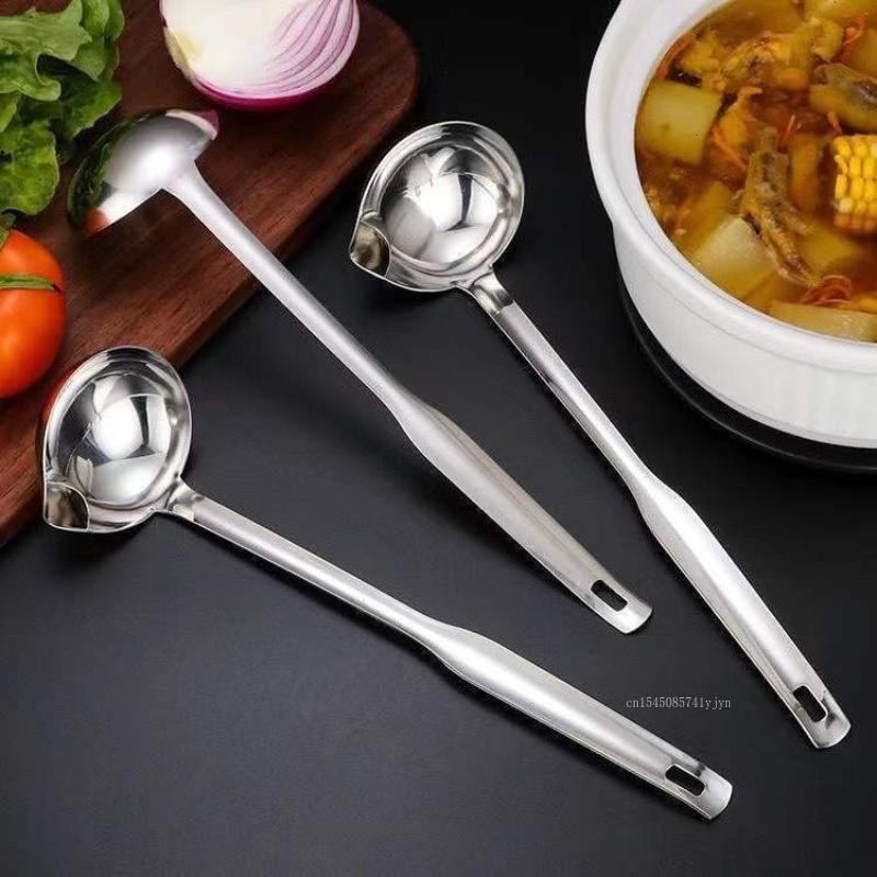 Stainless Steel Grease Trap Spoon Soup Colander Kitchen Gravy Oil Soup Fat Separator Yogurt Oil Skimmer Spoon Kitchen Gadgets