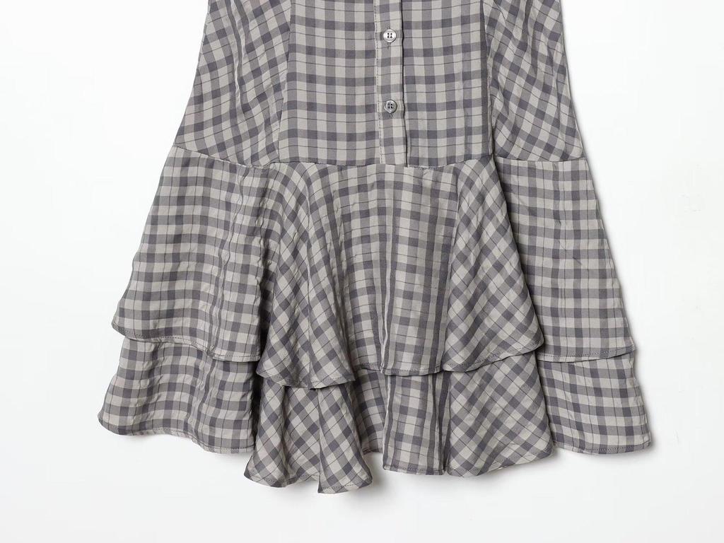 2025 Herbst/Winter Damen kariertes Lagenkleid - Akademischer Stil