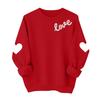 Valentines Sweatshirts For Women Love Heart Graphic Pullover R-neck Long Sleeve Tops Valentine's Day Sweatshirt