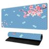 Sakura Cherry Blossom Desk Mat Black Wave Texture Gaming Mouse Pad NonSlip Rubber Keyboard Mat Stitched Edge Table Pad
