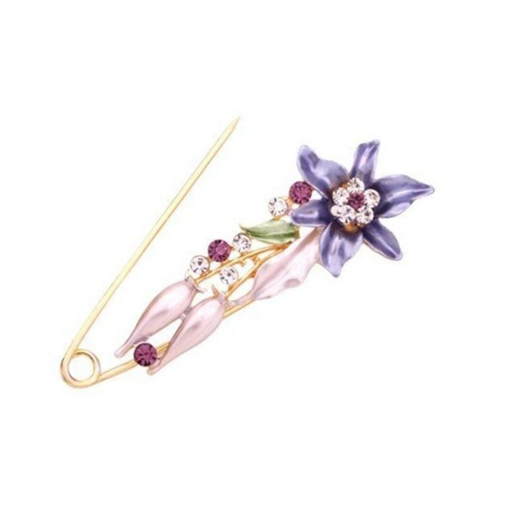 Rhinestones Flower Brooch Adjustable Waist Fastening Pins Versatile Brooches  Dress Decoration