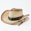 Embroidered Cow Head Belt Western Cowboy Hat New Summer Outdoor Leisure Sunscreen Sunshade Mountaineering Straw Hat