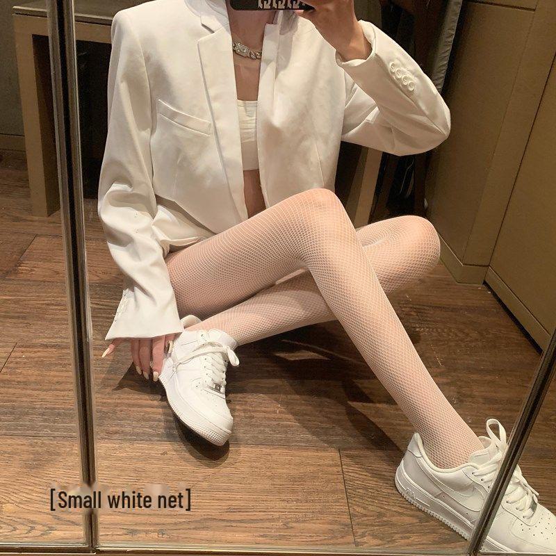 Trendige rautenförmige Netzstrumpfhose: Große, Mittlere & Kleine Größen für Nachtclub & Disco - Sommerbereit für schlanke Beine