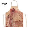 Novelty Barbecue Apron Halloween Butcher with Realistic Blood Stain, Washable Protective Work Apron, Adult Props Horror Costume Prop for Cosplay