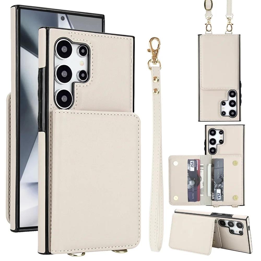 Crossbody Wallet RFID Blocking Card Holder Phone Case For Samsung Galaxy S25 Ultra Edge S24 Plus S23 S22 S21 FEA16 A26 A36 A56