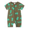 Kids Tales Lion Romper: Newborn Short Sleeve Double Zipper Jumpsuit
