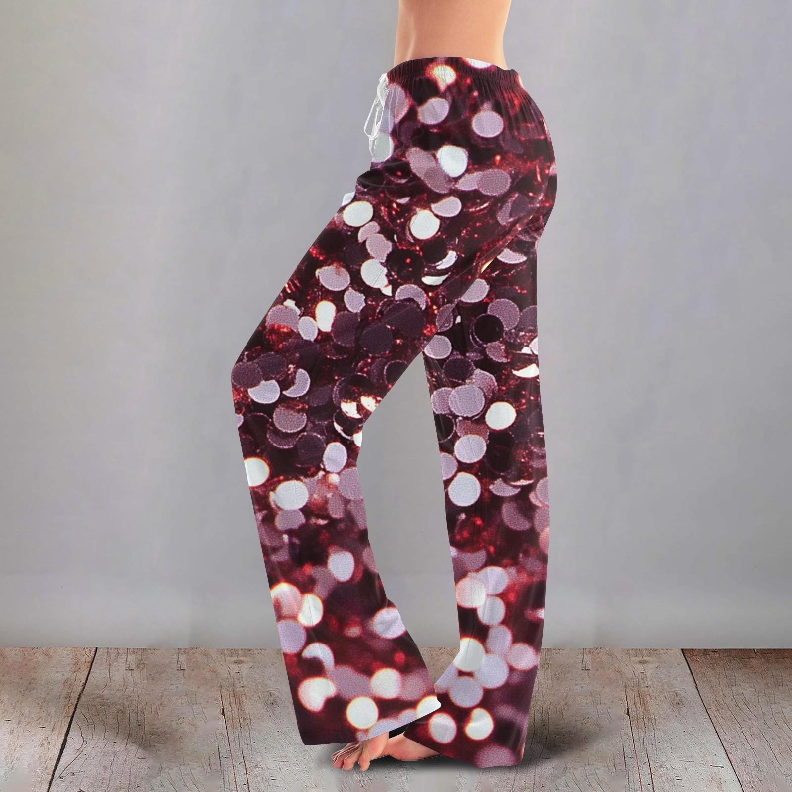 

Женские милые брюки с цветочным принтом на завязках, повседневные пижамные брюки L темно-фиолетового