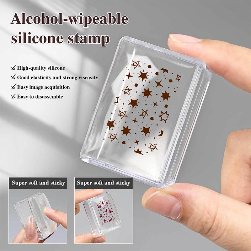 Negle Kunst Stemplingsplader Sæt Fransk Manicure Designplade Stempel Polish Skabelon Forsegling Stempler Skraber Tilbehør Værktøjer