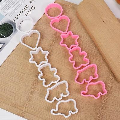 12Pcs Cake Baking Tools Biscuits Cut PP Plastic Heart Shaped Animals Dimensional Cookie Cut Set