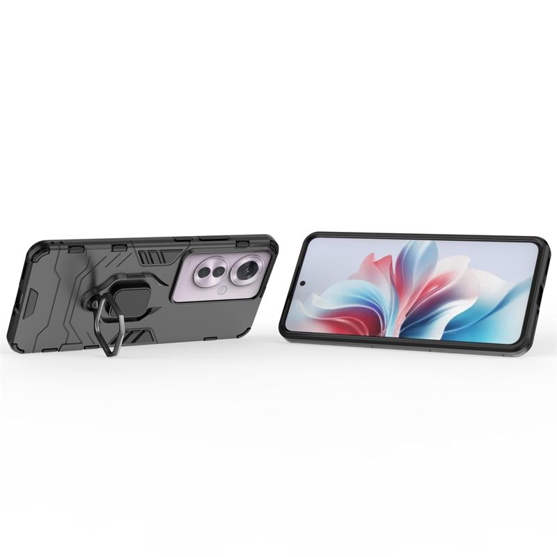 For OPPO Reno 11 F 5G Case Shockproof Armor Metal Ring Phone Case For Reno 11 F 2024 CPH2603 6.7" Car Magnetic Holder Back Cover