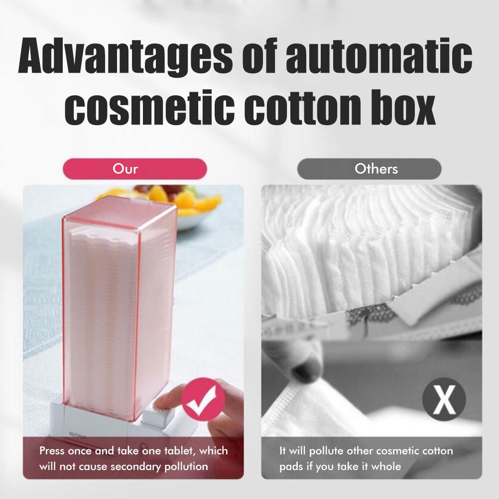Dispenser Automatico di Dischetti di Cotone Spremi Cotone per Trucco Porta Dischetti Dispenser Dischetti di Cotone Cosmetici