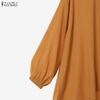ZANZEA Completo da Donna Casual a Due Pezzi con Blusa a Manica Lunga Irregolare e Pantaloni Lunghi