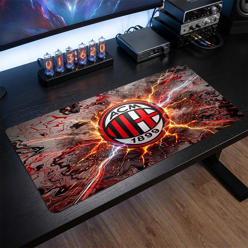Alfombrilla de Ratón Grande Estampada AC Milan, Alfombrilla de Escritorio Suave de Goma Antideslizante para Decoración de Oficina, Portátil y Ordenador