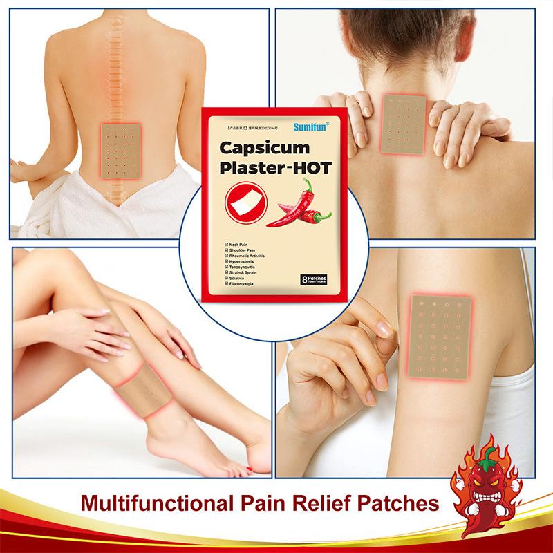 

8Pcs Herbal Medical Plaster Pain Relief Pepper Patch For Sore Muscles Menthol Self Adhesive Warm Pain Stickers Health Care