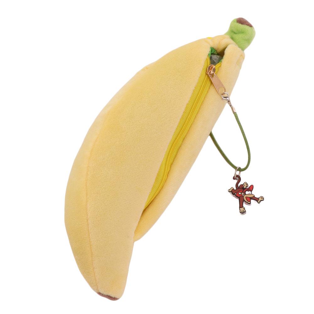 Print Banana Shape Pencil Case Desktop Storage Cloth Stationery Bag Stationery Holder