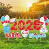 11-Piece Nurse Graduation Lawn Sign Set with 28 Stakes – Waterproof Graduation Cap Lawn Signs.