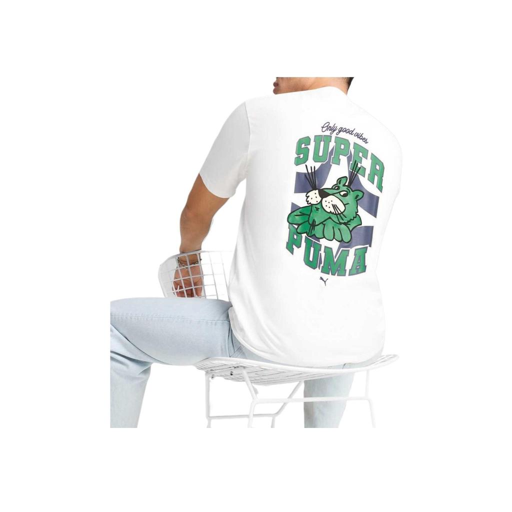 PUMA Comfortable Simple Breathable Crew Neck Short Sleeve T-Shirt Men Tops White 632951-02