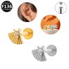 Titanium Alloy Zirconia Heart Lightning Piercing Stud with Internal Thread