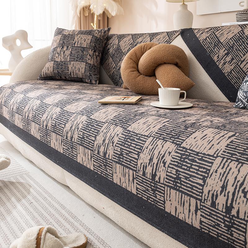 Cotton and Linen Sofa Cushions For Seasons Anti-Slip and Stain-Resistant Seat Pads  Model Linen and Coarse Fabric Sofa Cover