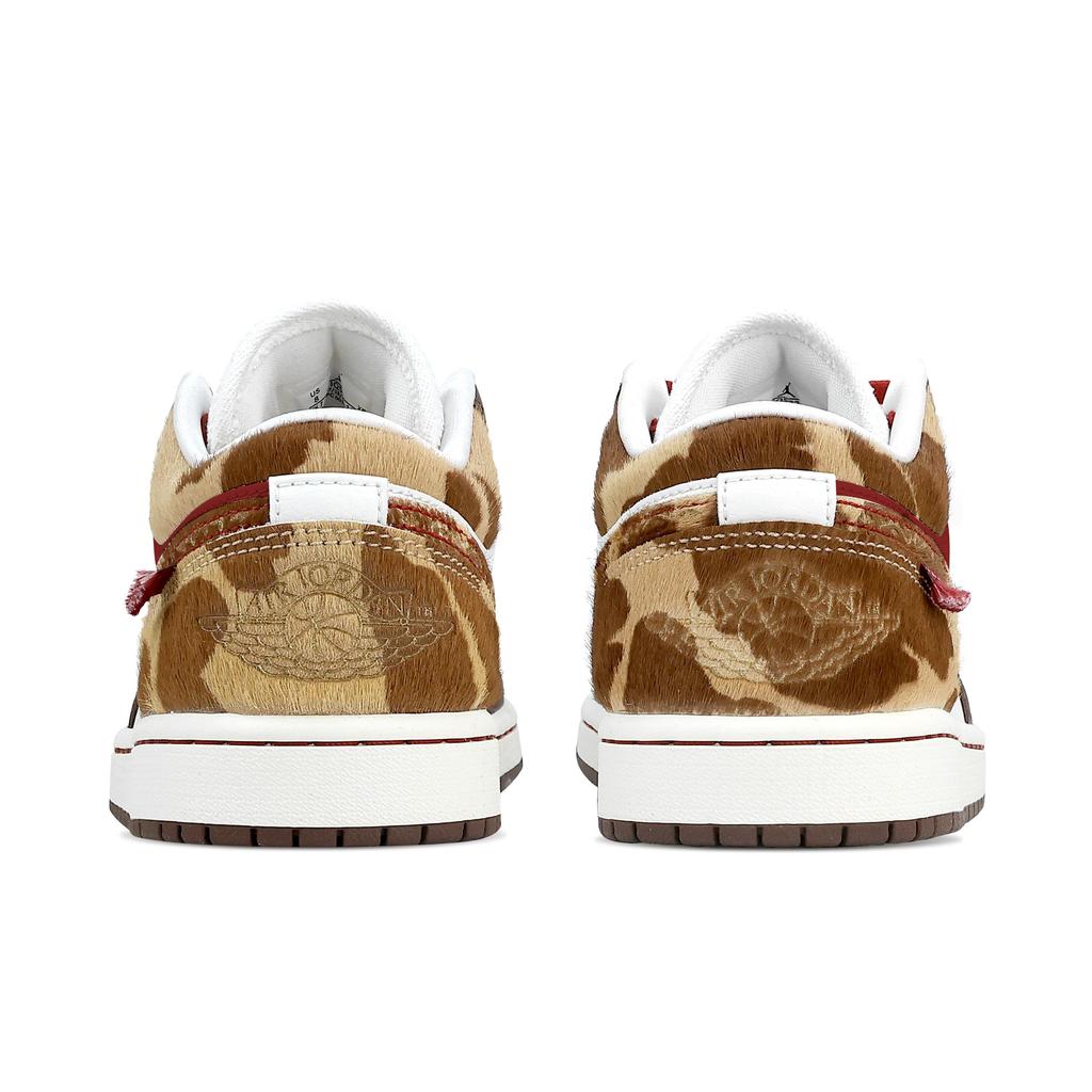 Jordan Air Jordan 1 Cyan Cloud Prosperity, Heart Box Low Top Vintage Basketball Shoes Men's Brown Red IQ5321-121(Team773--)
