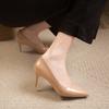 Patent Leather Fine Heel Single Shoes Temperament Fashion Pointed Toe Shallow Mouth Slip-on High Heels