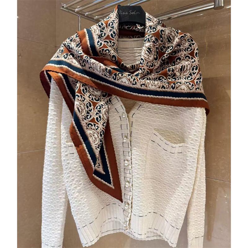 NINA SOLOR Floral Maillard Sheep Wool Scarf