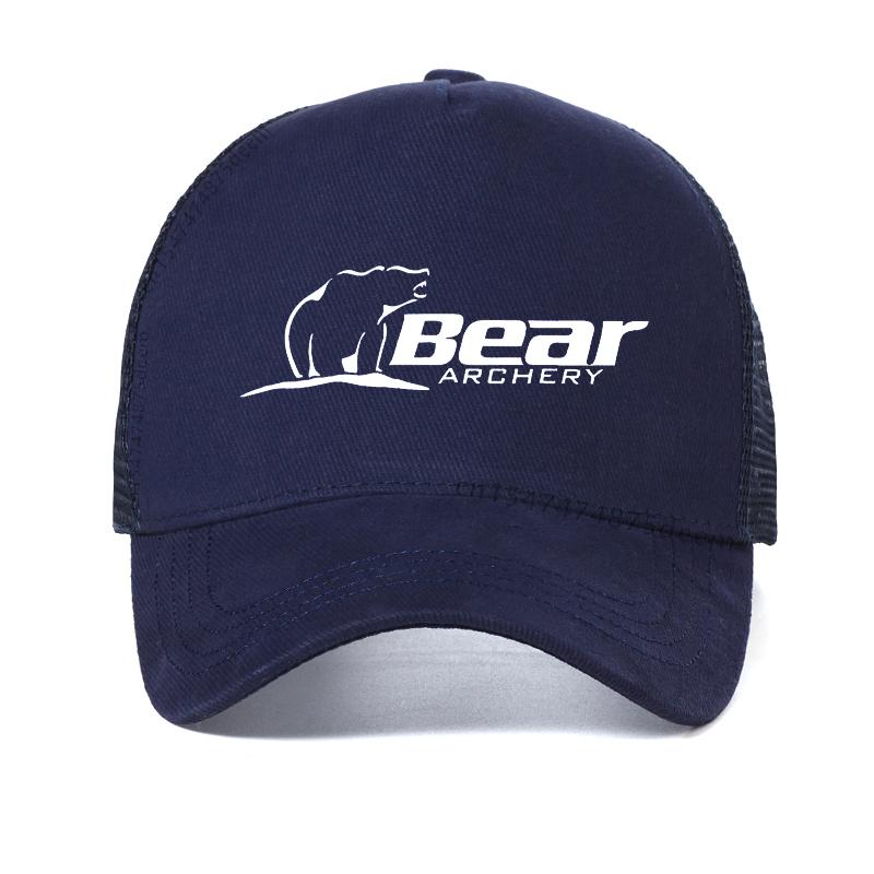 

Bear Archery Baseball Cap men outdoors hunting sunhat fashion Summer Mesh Breathable Trucker Caps man fishing Luya hats Adjustable темно-синього кольору
