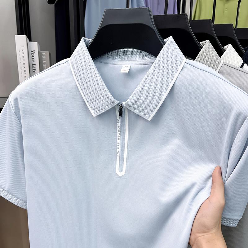 Summer Breathable, Non Stuffy, Casual, Versatile Zipper Collar T-shirt