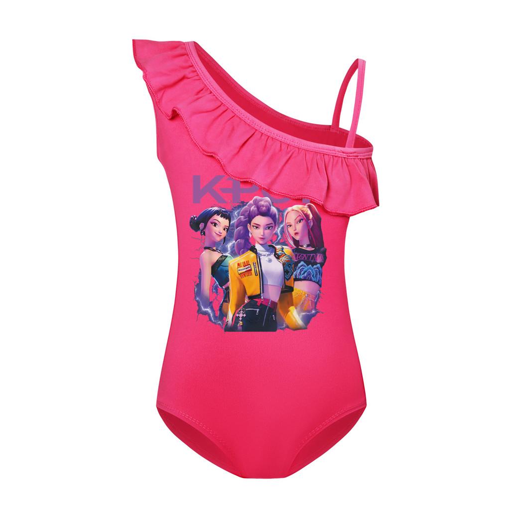 Unique Apparel 5112 Kinder Meisjes Rumi Mira Zoey Print Badpak Zwemmen Eendelig Bodysuit Badkleding 120cm