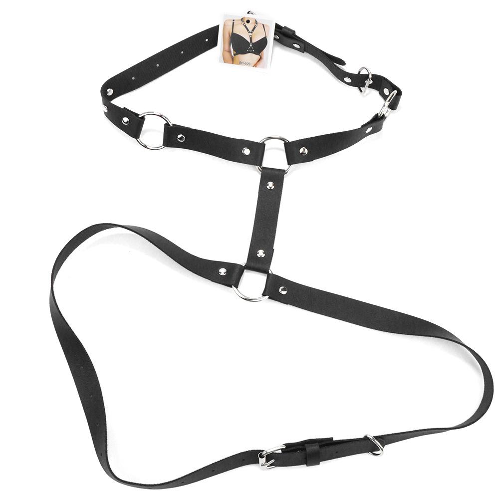

Women S Fun Belt Bondage Belt One-Piece Pu Leather Sm Bundling Prop Collar Punk Belt 60-80cm чорний