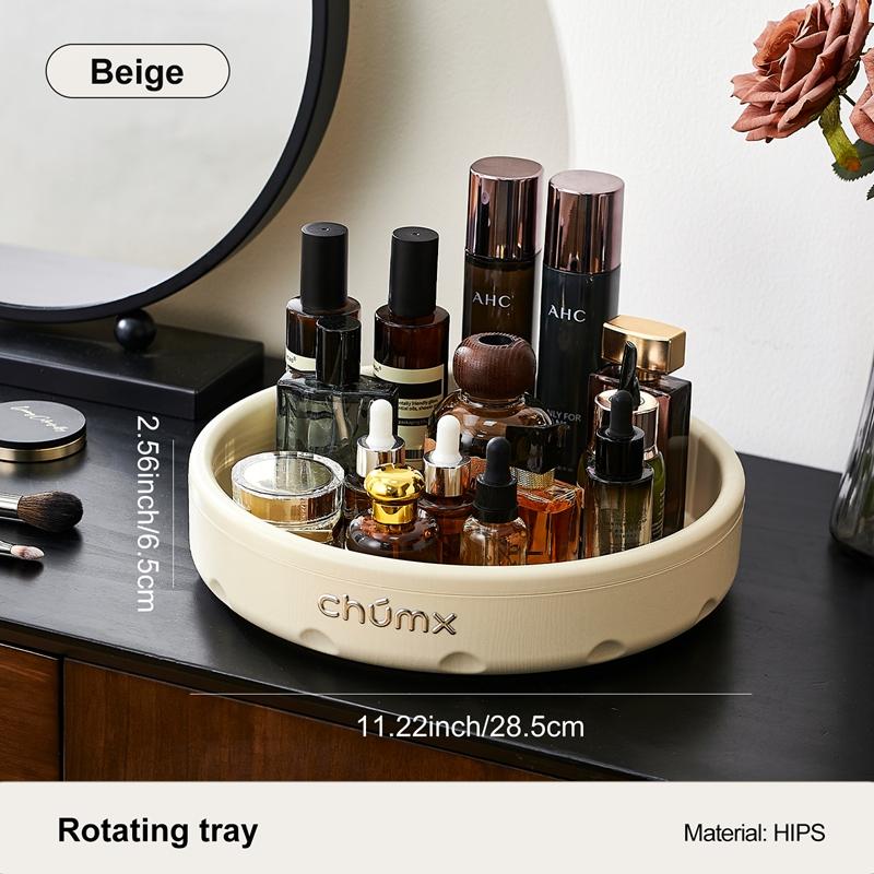 

Desktop storage box, 360-degree rotating makeup organizer, perfect for bedrooms, living rooms, and bathrooms, stylish design білий