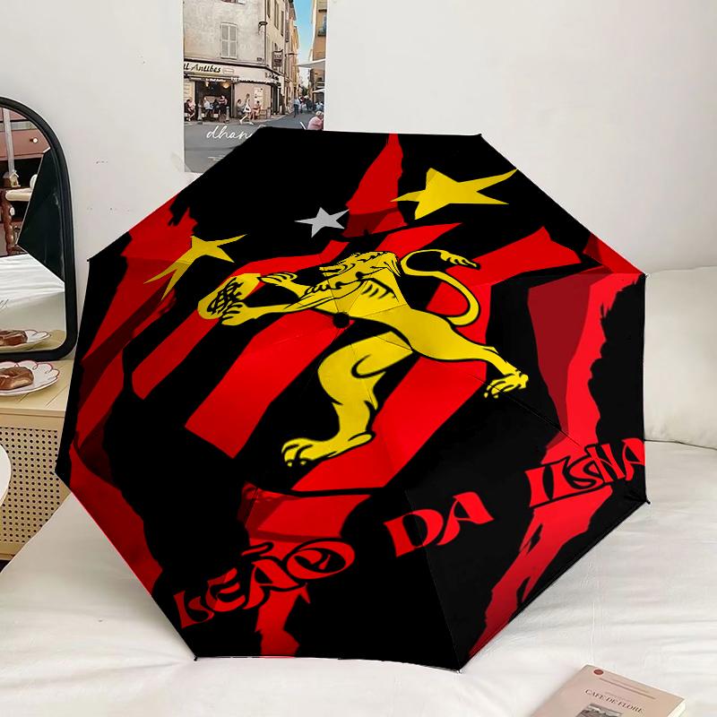 Football Club Emblem Lion Umbrella 8-Frame for Travel, Camping, Casual Lightweight Portable Umbrella, Essential for Every Family Holidays Gift