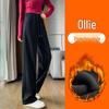 Women's 2024 Fleece-Lined Sports Sweatpants: Drape, Narrow, Slimming Straight, and Wide Leg Styles for Spring & Autumn